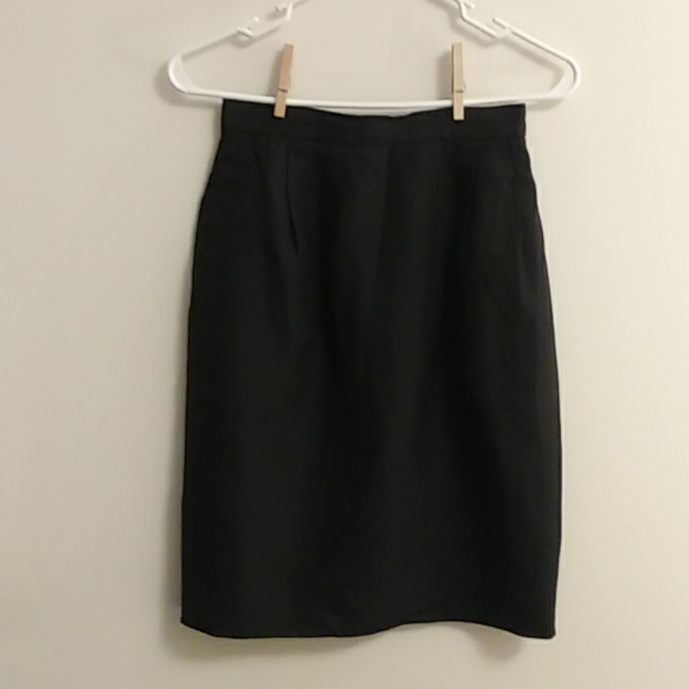Talbots skirt pencil black linen, work suit 4P